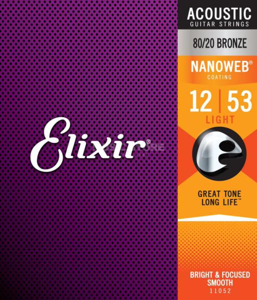 Elixir 11052 Nanoweb Acoustic Bronze 12-53